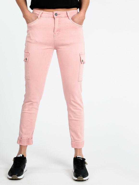 Solada Pantaloni donna con tasconi Pantaloni Casual donna Rosa taglia S