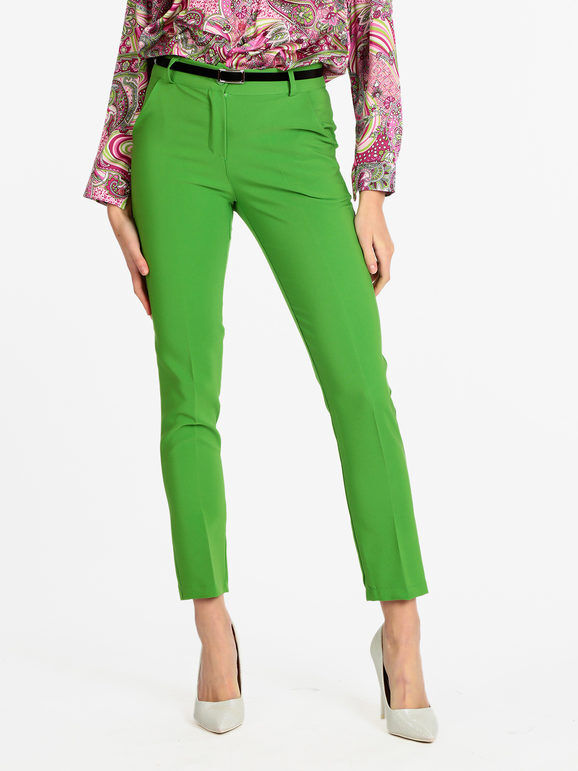 Frenetika Pantaloni donna eleganti con cintura Pantaloni Eleganti donna Verde taglia M