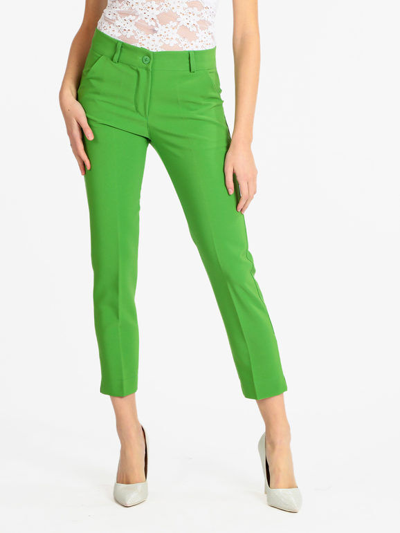 Frenetika Pantaloni donna eleganti Pantaloni Eleganti donna Verde taglia M