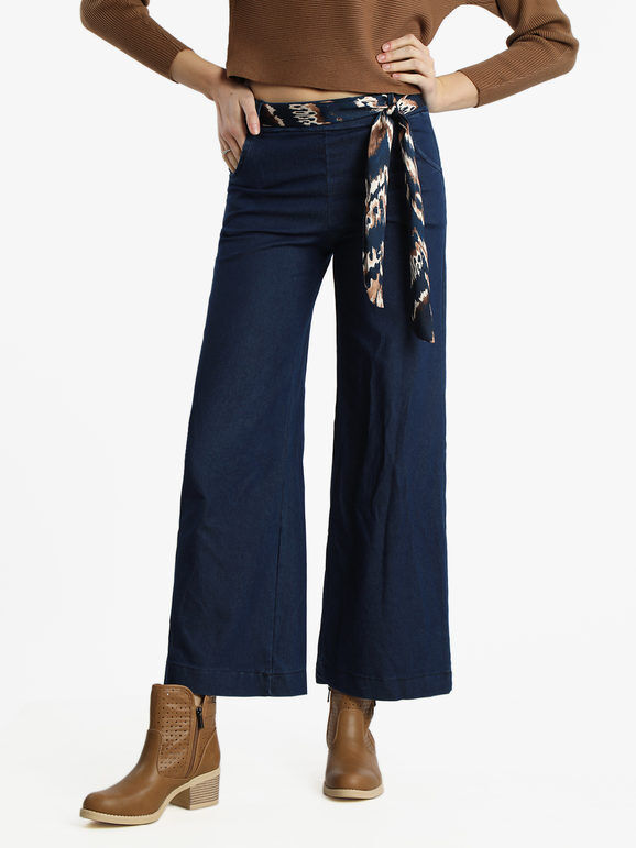 Solada Pantaloni donna in cotone a gamba larga effetto jeans Pantaloni Casual donna Jeans taglia XL