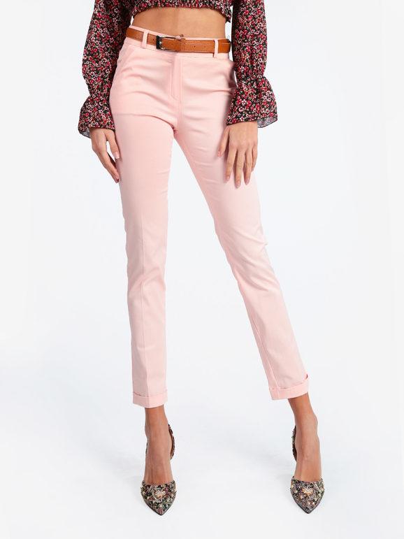 Solada Pantaloni donna in cotone con risvolto Pantaloni Casual donna Rosa taglia XL