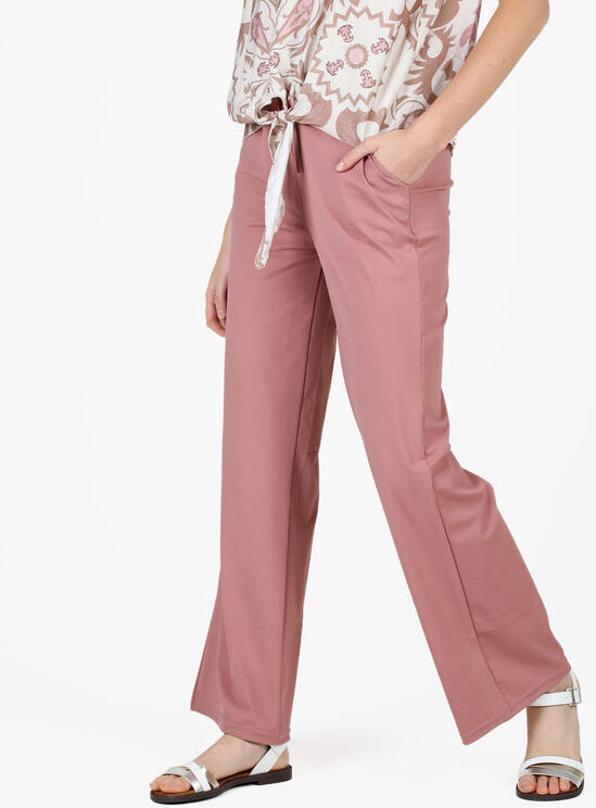 Gladys Pantaloni donna in tessuto tecnico a gamba larga Pantaloni Casual donna Rosa taglia S