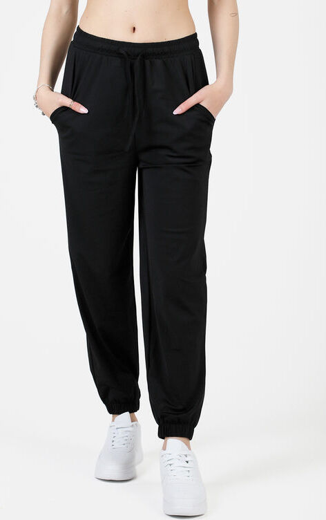 Gladys Pantaloni donna in tessuto tecnico con polsini Pantaloni Casual donna Nero taglia XL