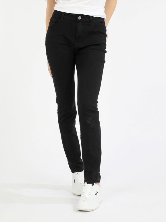 Max & Liu Pantaloni donna jeans nero Pantaloni Casual donna Nero taglia 52