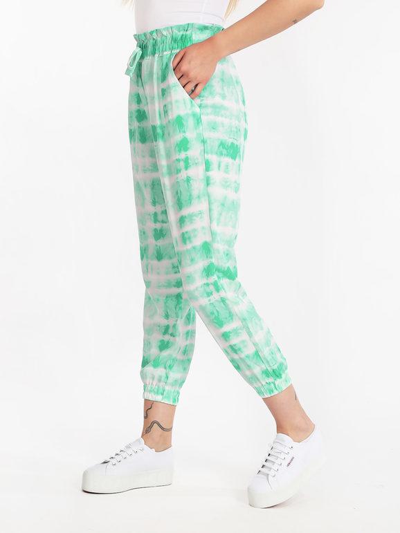 Solada Pantaloni donna jogger con polsini Pantaloni Casual donna Verde taglia XL