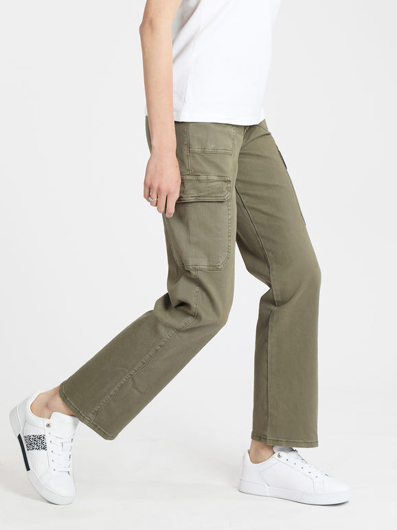 Solada Pantaloni donna modello cargo Pantaloni Casual donna Verde taglia XL