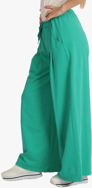 Gioya Pantaloni donna modello palazzo Pantaloni Casual donna Verde taglia Unica