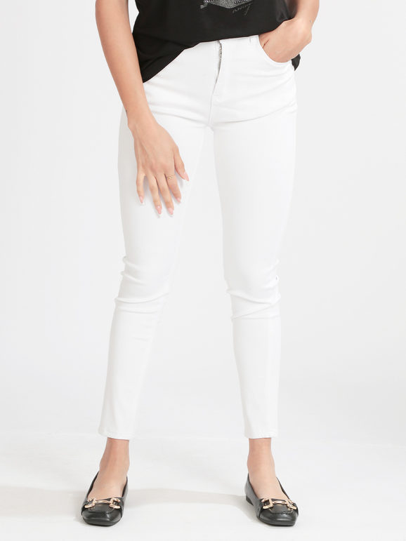 Max & Liu Pantaloni donna push up in cotone Pantaloni Casual donna Bianco taglia 52