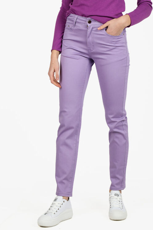 Max & Liu Pantaloni donna regular fit Pantaloni Casual donna Viola taglia 50