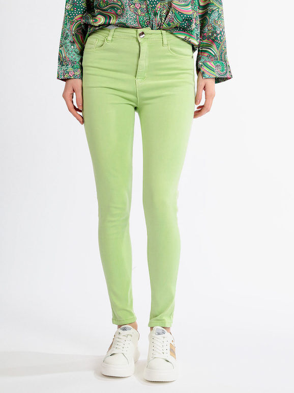 Sixte Pantaloni donna skinny in cotone Pantaloni Casual donna Verde taglia S