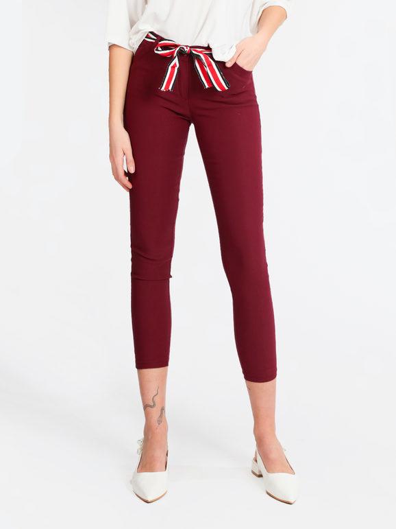 Solada Pantaloni elasticizzati a sigaretta Pantaloni Casual donna Rosso taglia 3XL