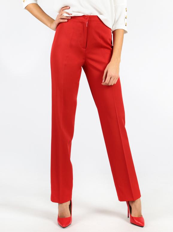 Radaus Pantaloni eleganti a vita alta Pantaloni Eleganti donna Rosso taglia 58