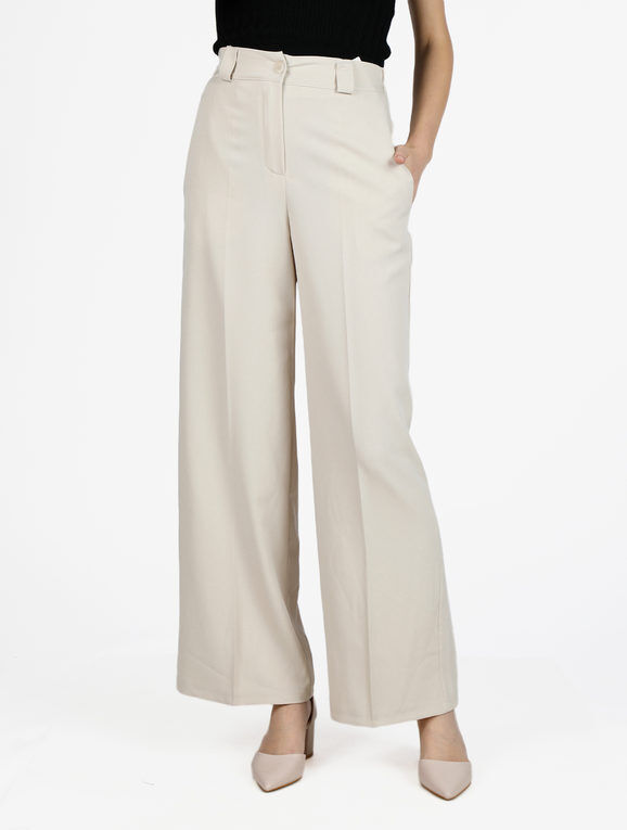 Daystar Pantaloni eleganti da donna a palazzo Pantaloni Eleganti donna Beige taglia L