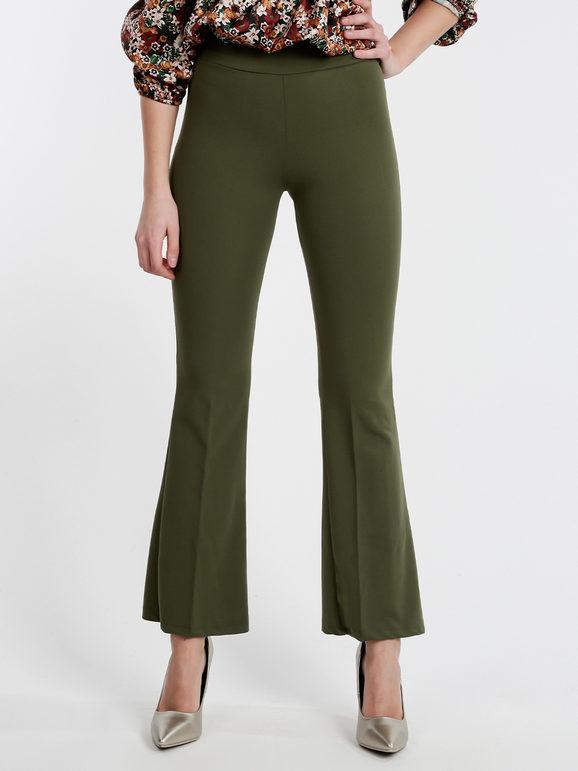 Solada Pantaloni eleganti da donna a zampa Pantaloni Eleganti donna Verde taglia XL