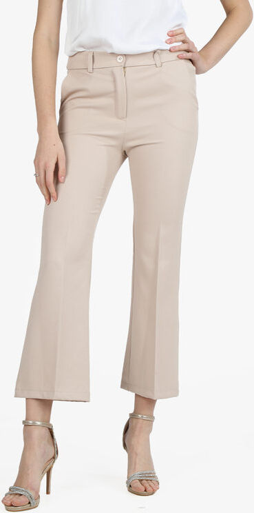 Daystar Pantaloni eleganti da donna con finale a zampa Pantaloni Eleganti donna Beige taglia L