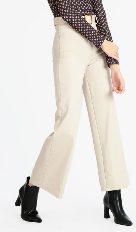 Solada Pantaloni gamba larga da donna con cintura Pantaloni Eleganti donna Beige taglia XL