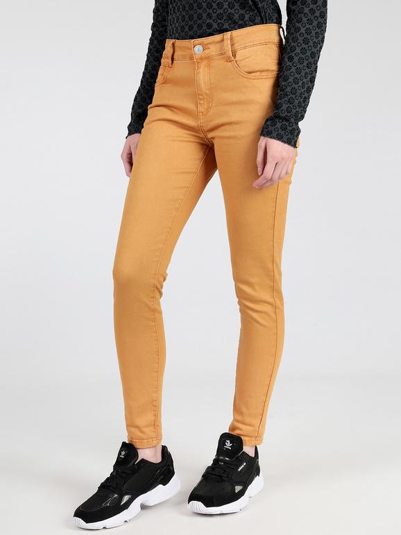 Ghiaccio&Limone ; Pantaloni in cotone elasticizzato Pantaloni Casual donna Giallo taglia M