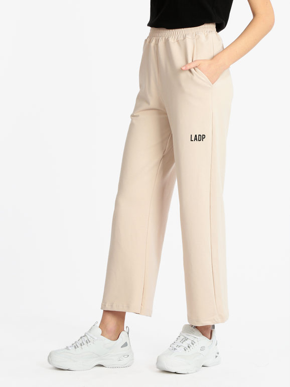 Ladp Pantaloni larghi sportivi donna Pantaloni Sportivi in Felpa donna Beige taglia L