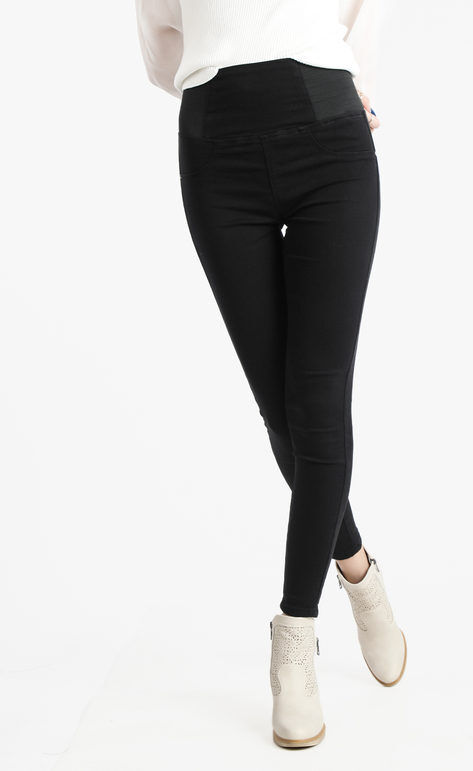 Sexy Sense Pantaloni skinny da donna a vita elasticizzata Leggings donna Nero taglia 42