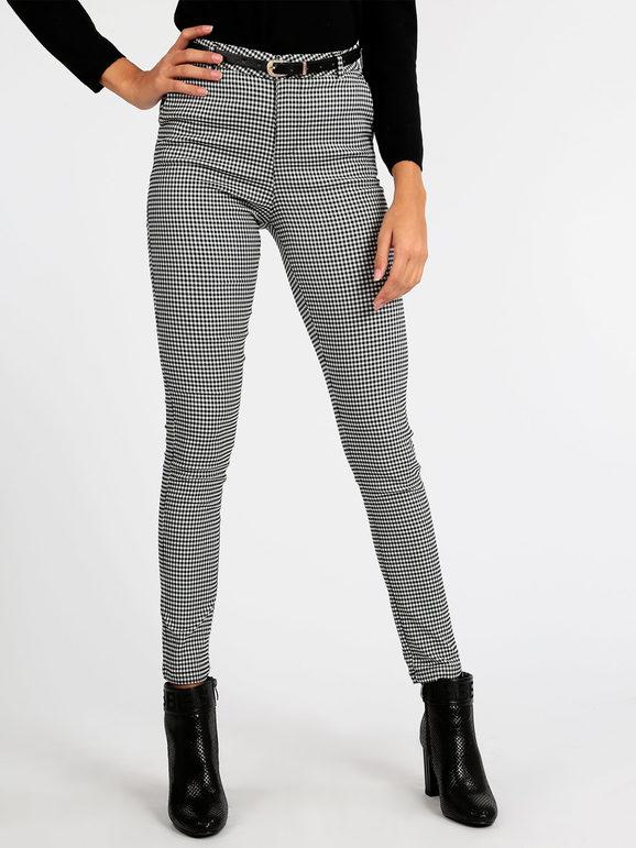 Freesia Pantaloni slim fit a quadretti con cintura Pantaloni Casual donna Multicolore taglia XL