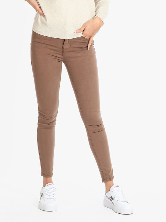 New Collection Pantaloni slim fit da donna Pantaloni Casual donna Marrone taglia XS