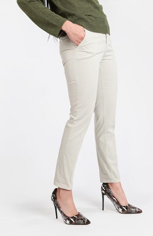 Griffai Pantaloni slim fit in cotone Pantaloni Casual donna Beige taglia 40