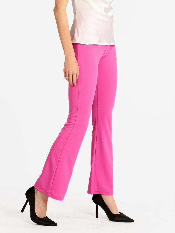 Fashion Station Pantaloni svasati donna Pantaloni Eleganti donna Fucsia taglia Unica