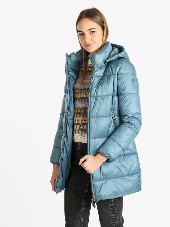 mont rose Piumino donna invernale con cappuccio Giacconi e Giubbotti donna Blu taglia XL