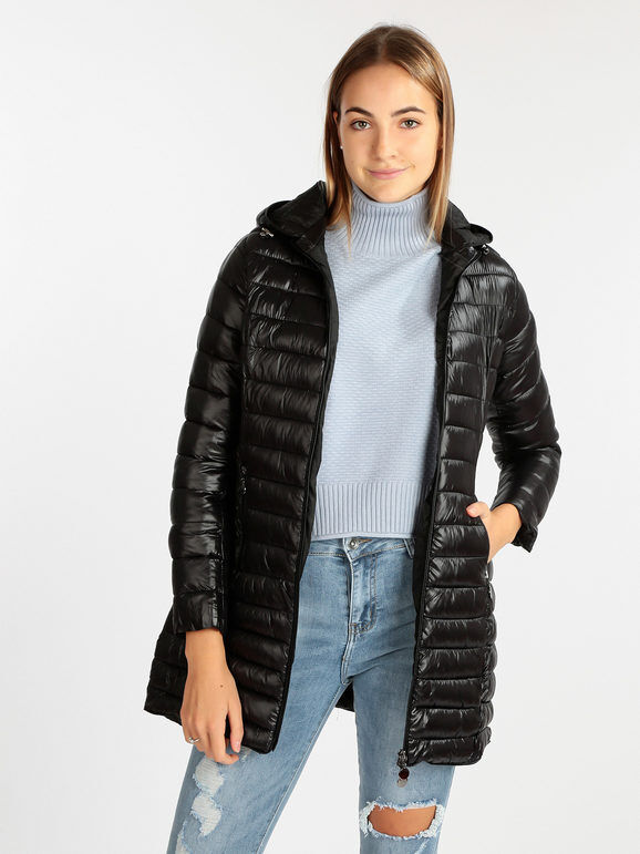 W Collection Piumino leggero da donna con cappuccio Giacconi e Giubbotti donna Nero taglia M