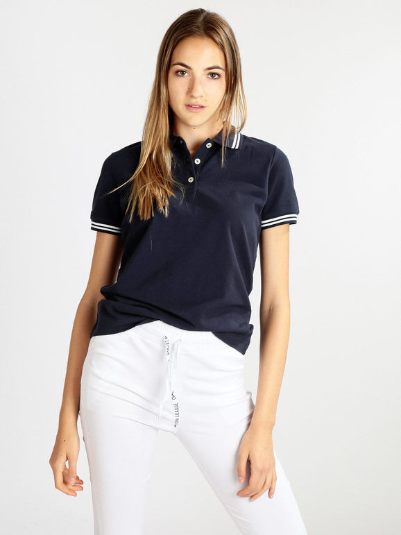 Kappa Polo donna a maniche corte in cotone Polo Manica Corta donna Blu taglia L