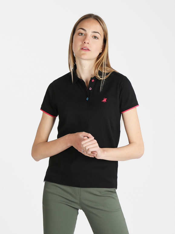 U.S. Grand Polo Polo donna manica corta Polo Manica Corta donna Nero taglia L