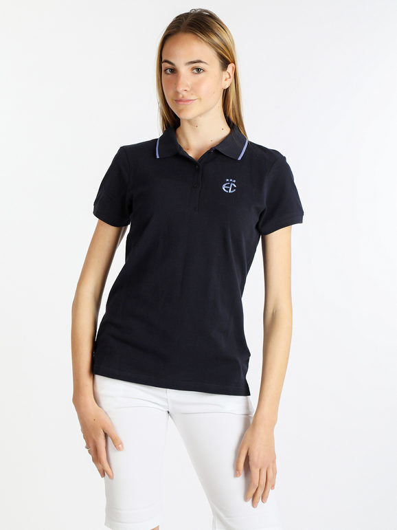 Coveri Polo manica corta donna in cotone Polo Manica Corta donna Blu taglia L