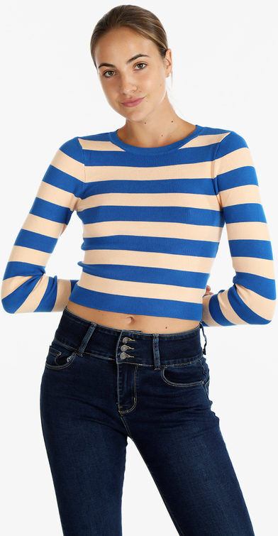 Miss Kiss Pullover donna cropped a righe Pullover donna Blu taglia Unica