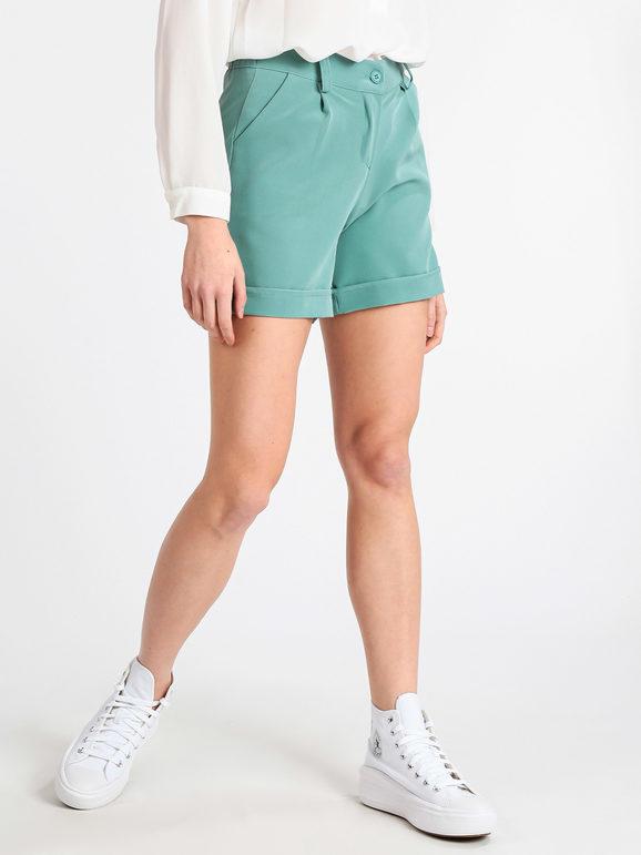 Frenetika Shorts donna a vita alta con risvolto Shorts donna Blu taglia L