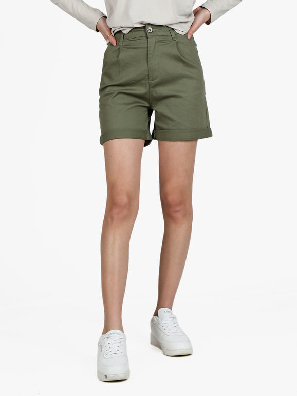 Sexy Sense Shorts donna a vita alta in cotone Shorts donna Verde taglia XL