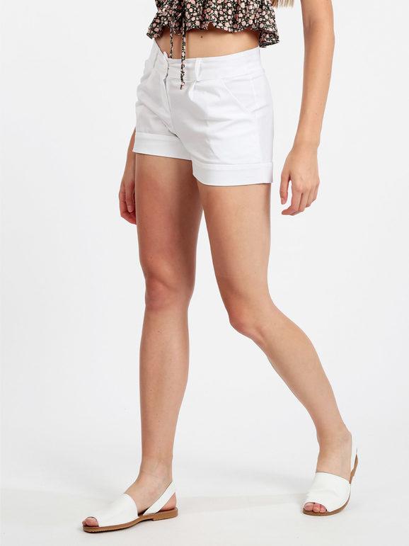 Frenetika Shorts donna in cotone tinta unita Shorts donna Bianco taglia L