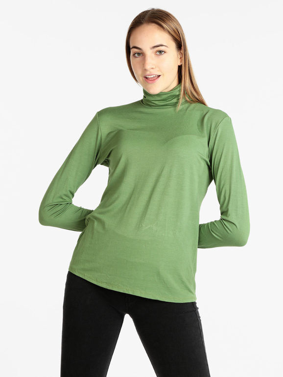 Solada T-shirt dolcevita donna T-Shirt Manica Lunga donna Verde taglia Unica