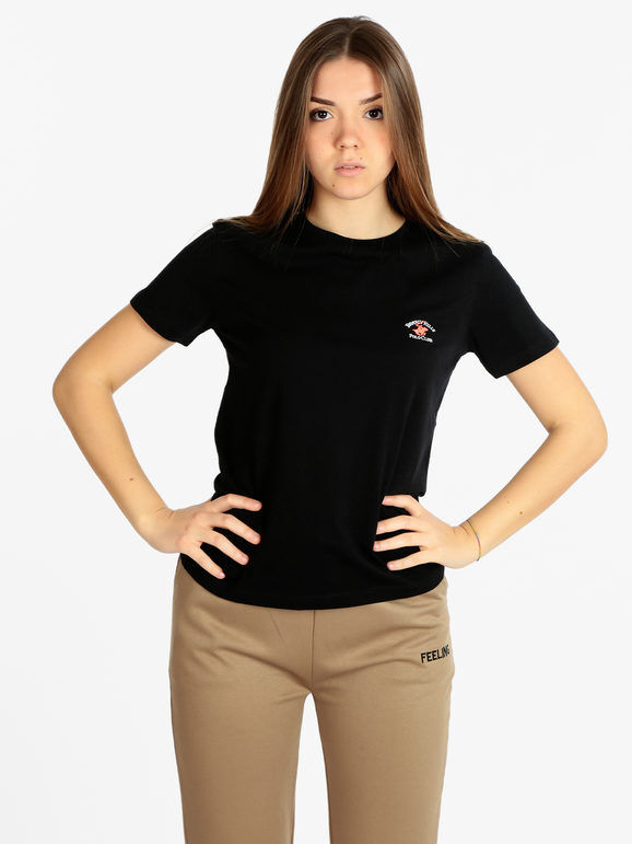 Polo Club T-shirt donna con logo T-Shirt Manica Corta donna Nero taglia XL