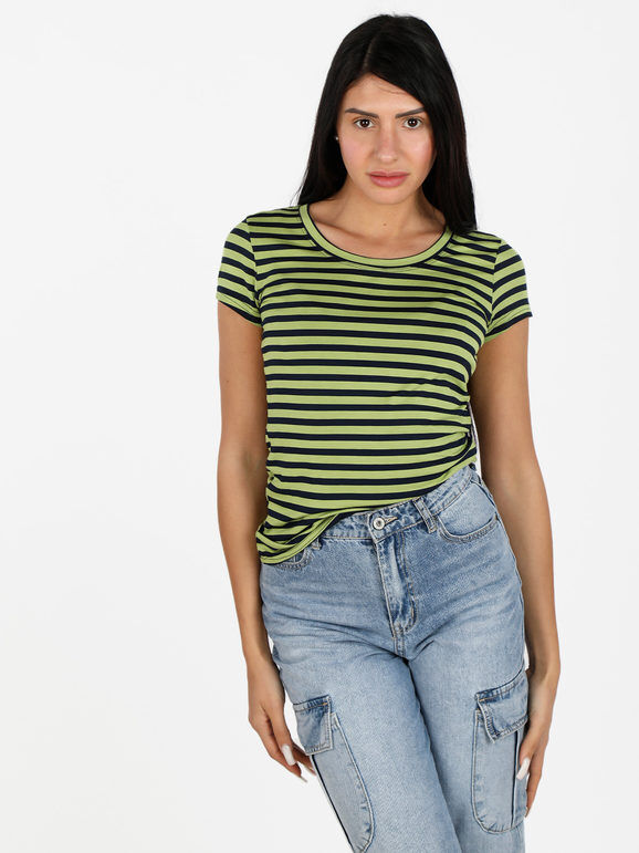 Solada T-shirt donna girocollo a righe T-Shirt Manica Corta donna Verde taglia S/M