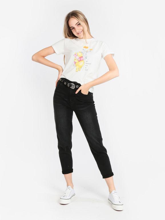 Fixdesign T-shirt donna in cotone con stampa T-Shirt Manica Corta donna Bianco taglia S