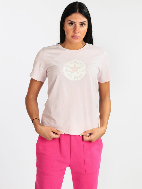 Converse T-shirt donna in cotone T-Shirt Manica Corta donna Rosa taglia XXL