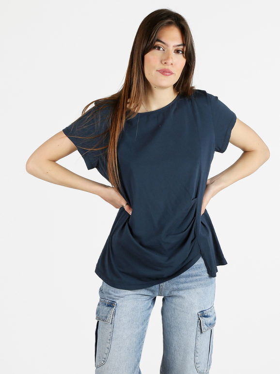 Wendy Trendy T-shirt donna in cotone T-Shirt Manica Corta donna Blu taglia Unica