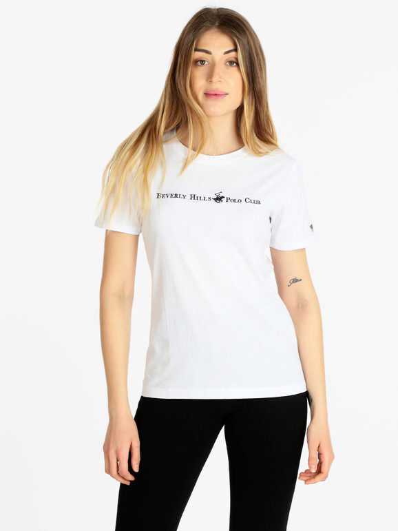 Polo Club T-shirt donna manica corta con scritta T-Shirt Manica Corta donna Bianco taglia L