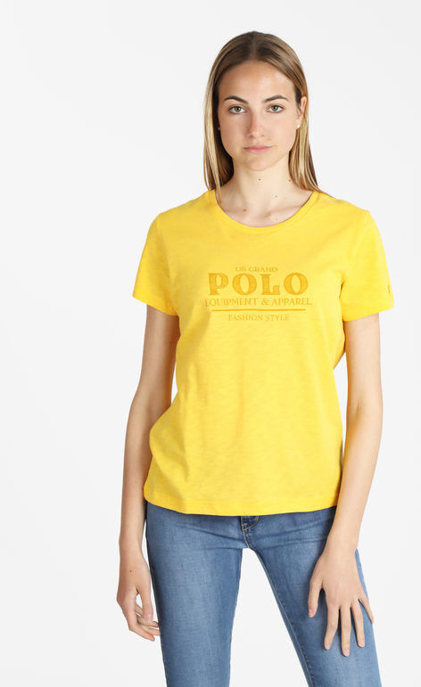 U.S. Grand Polo T-shirt manica corta donna con scritta T-Shirt Manica Corta donna Giallo taglia M