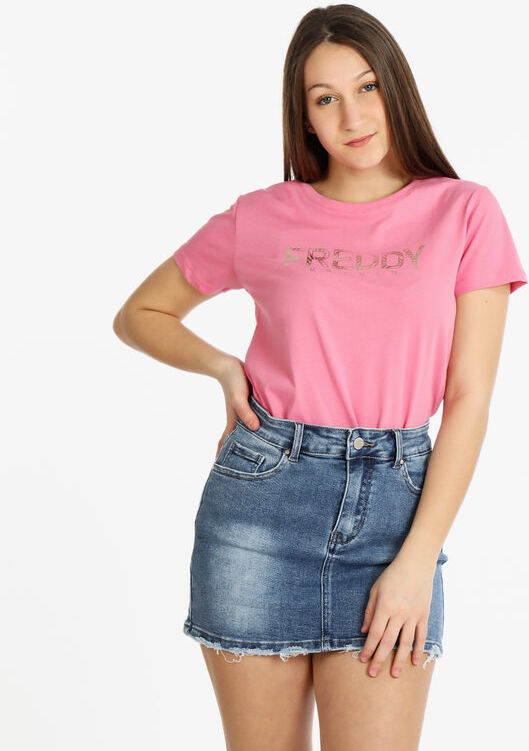 Freddy T-shirt manica corta donna con scritta T-Shirt Manica Corta donna Rosa taglia L