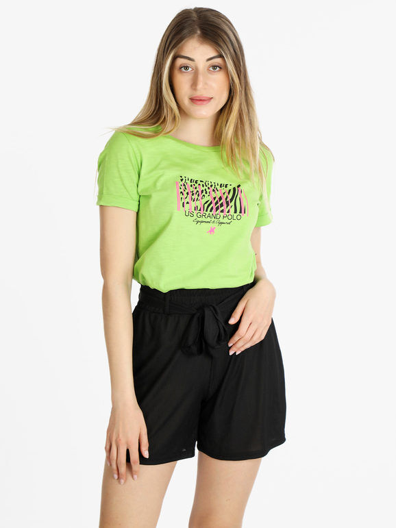 U.S. Grand Polo T-shirt manica corta donna con stampa T-Shirt Manica Corta donna Verde taglia M