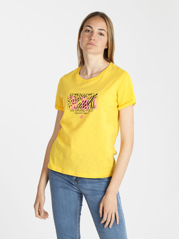 U.S. Grand Polo T-shirt manica corta donna con stampa T-Shirt Manica Corta donna Giallo taglia XL