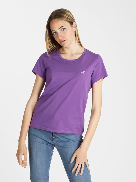 U.S. Grand Polo T-shirt manica corta donna monocolore T-Shirt Manica Corta donna Viola taglia L