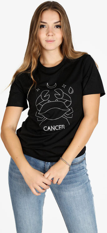 Solada T-shirt manica corta donna segno zodiacale Cancro T-Shirt Manica Corta donna Nero taglia L