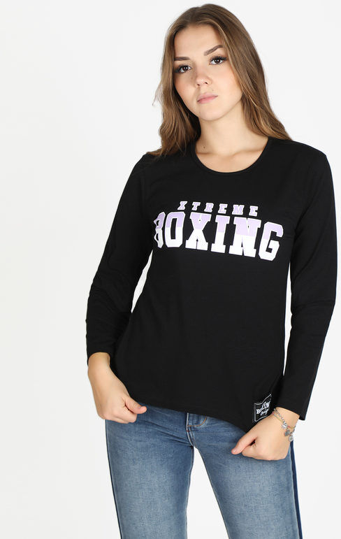 Xtreme Boxing T-shirt manica lunga donna in cotone T-Shirt Manica Lunga donna Nero taglia M